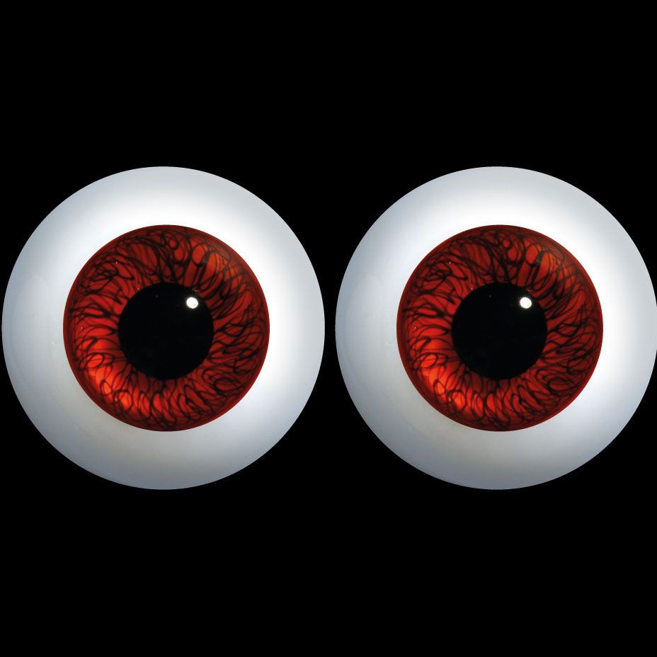 Blood Red D400 Low Lens Glass Doll Eyes