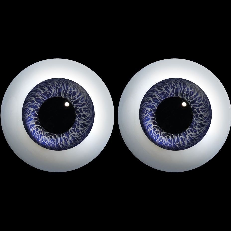 Glass Oval Paperweight Doll Eyes with a Human Iris - 1 pair (5035 Seri